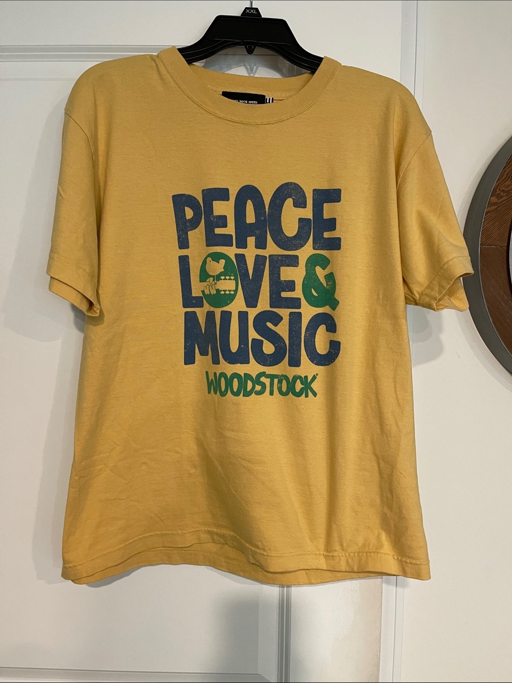 Peace Love & Music Yellow Graphic Tee